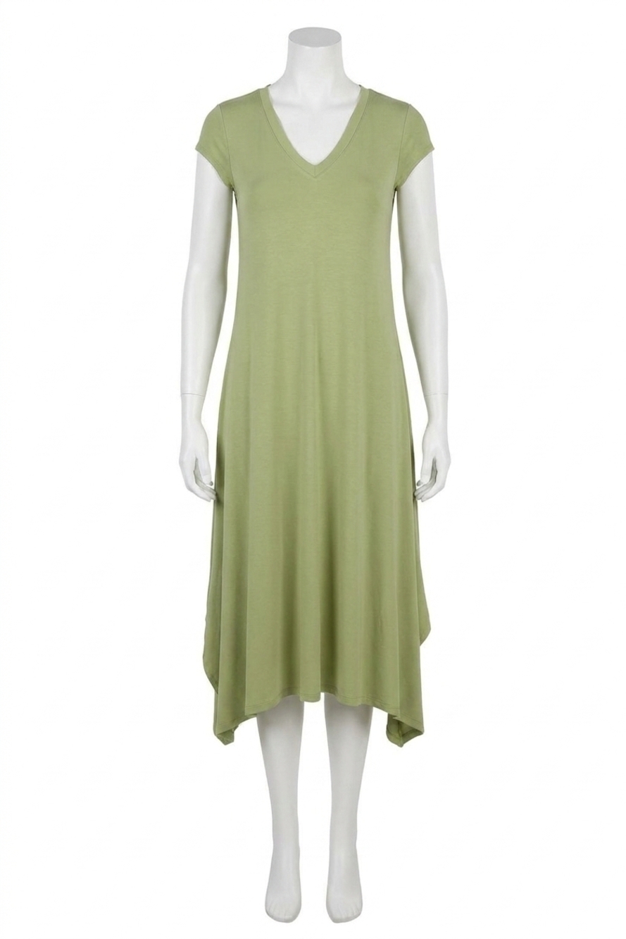 NEW SYMPLI splice v-neck dress in epsom